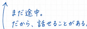まだ途中。だから、話せることがある。